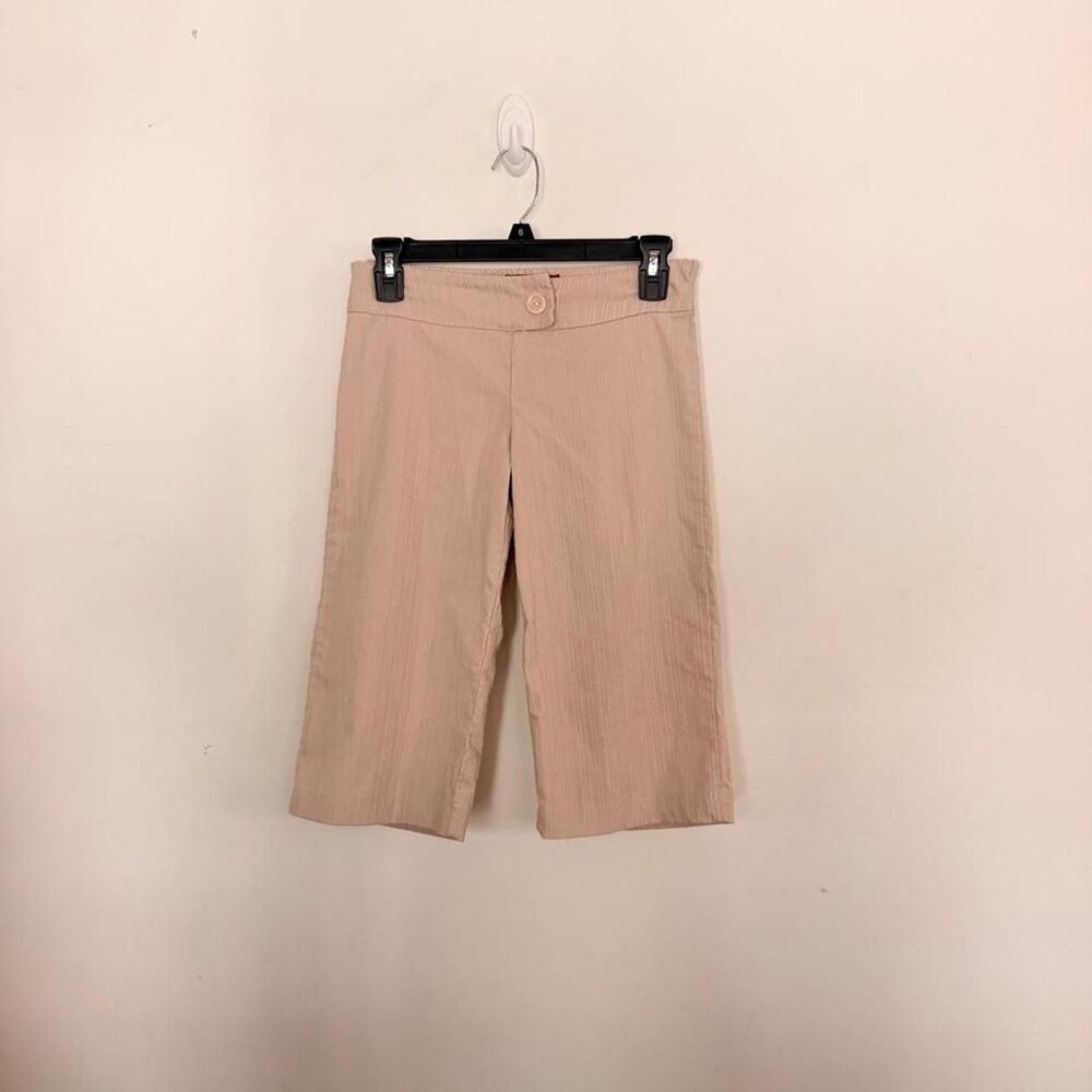 Vintage 90s Born In America Beige Crinkle Bermuda Shorts Size M